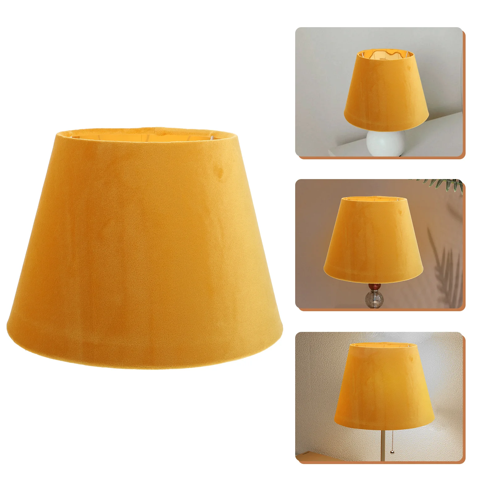 

1pc Simple Cloth Lampshade Lined Decorative Light Cover For Bedroom Home Decor Household Lamp Accessory Gold Tone Cloth Lined