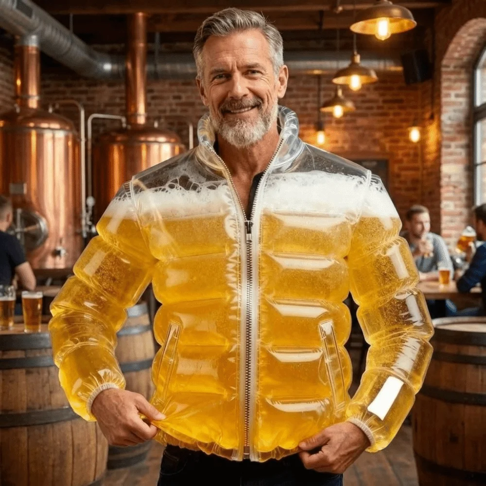 Funny Leak-proof Transparent Beer Jacket Portable Wearable Beer Drinking Jacket PVC Cooler Vest Beach