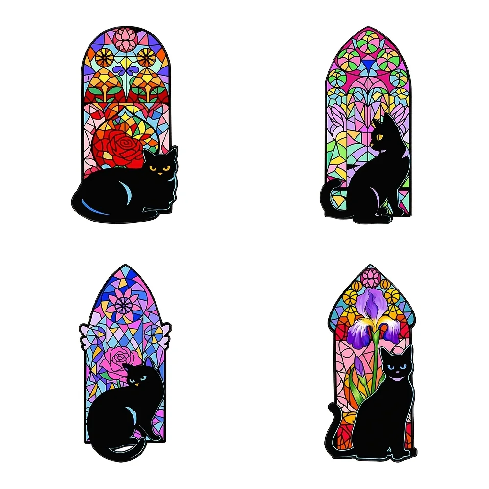 Schwarze Katzen Emaille Brosche Pin Mode dekorative Broschen Ornamente Revers Tasche Abzeichen Schmuck Geschenke