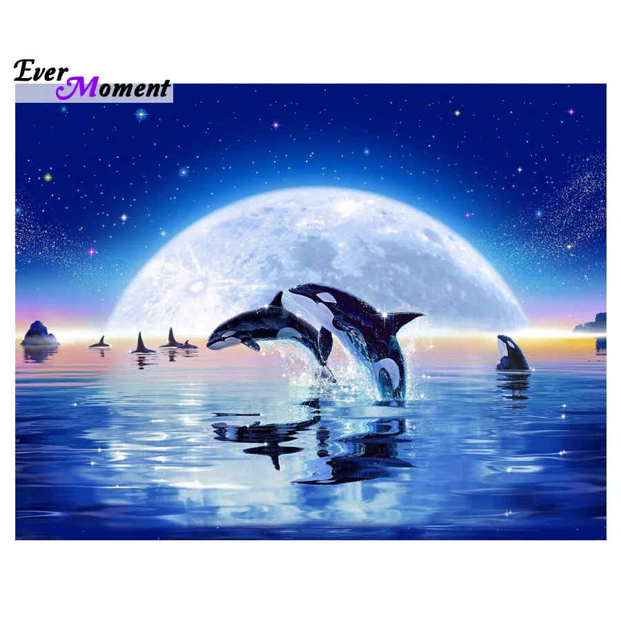 

Diy diamond drawing animal diamond cross stitch diamond sets unfinish decorative full diamond embroidery dolphin ASF476