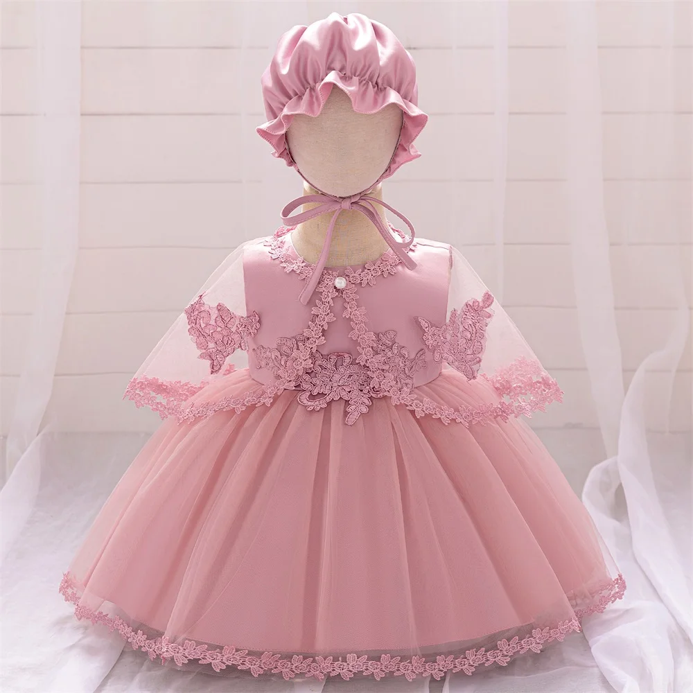 

Girls 1st Birthday 2pcs Sets Costume Baptism Tutu Dress Baby Girl Wedding Party Dresses Toddler Lace Fluffy Clothe Princess Gown