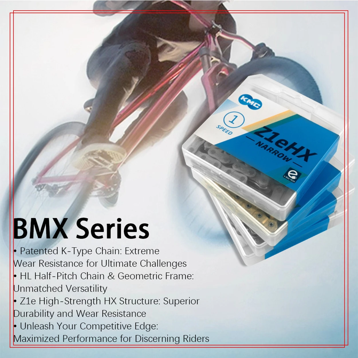 KMC Single Speed Bicycle Chain MTB BMX 112 Links Freestyle Bike Whip HL1L Z1eHX S1SL 1S Curren 100L Bicycle Parts
