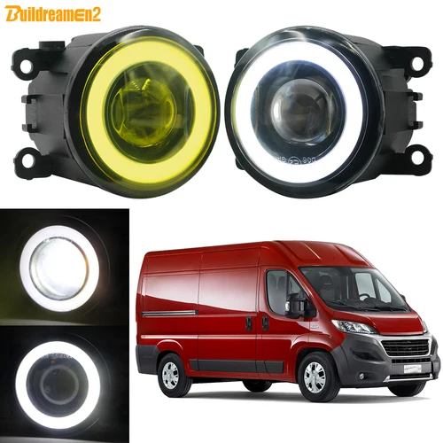 Luz antiniebla H11 de 2X30W con Angel Eye DRL para Fiat Ducato (250_, 290_) 2006-2023 lámpara de circulación diurna antiniebla LED para coche 3000LM