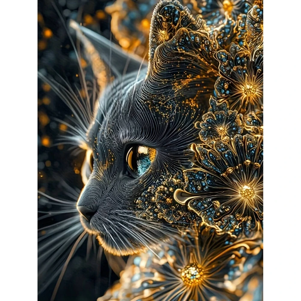 DIY Diamant Malerei schwarze Katze Handarbeiten Diamant Mosaik Blume Acryl Handwerk liefert Wand Dekor