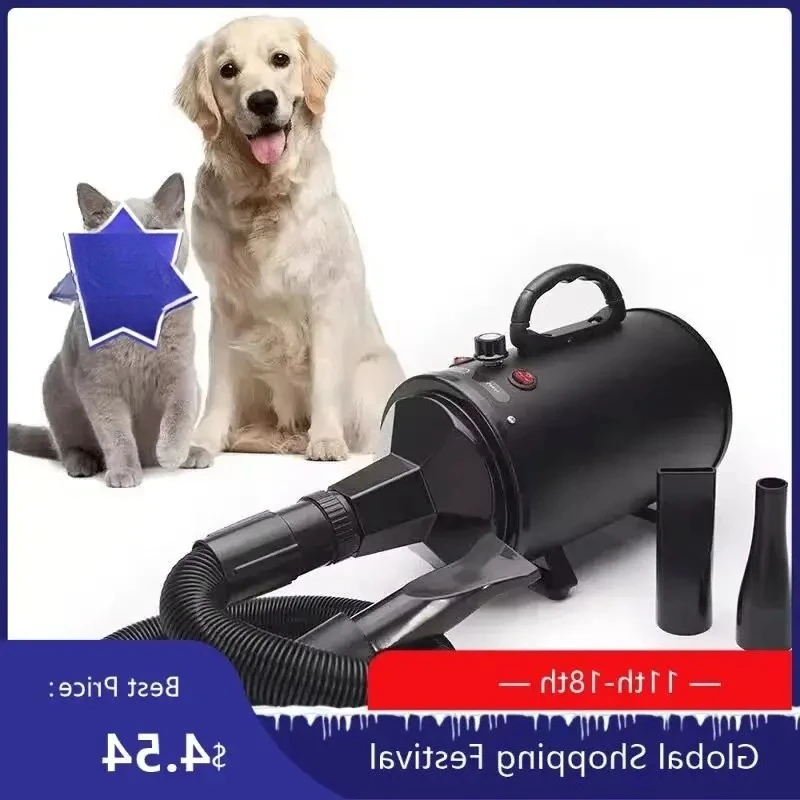 

Customizable 2200W Pet Grooming Dryer 8 Speed Dog Hair Dryer Cat Shower Dryer 1841 High Power Professional Pet Care Accessory