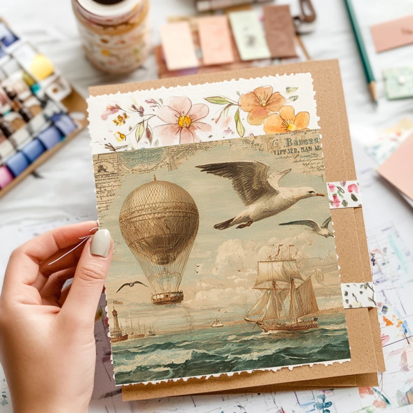 Pacote de papel Origami e Scrapbooking de 6 "x 6" (36 folhas): impressões de viagem inspiradas em vintage para scrapbooking, cartões DIY e decoração de diário