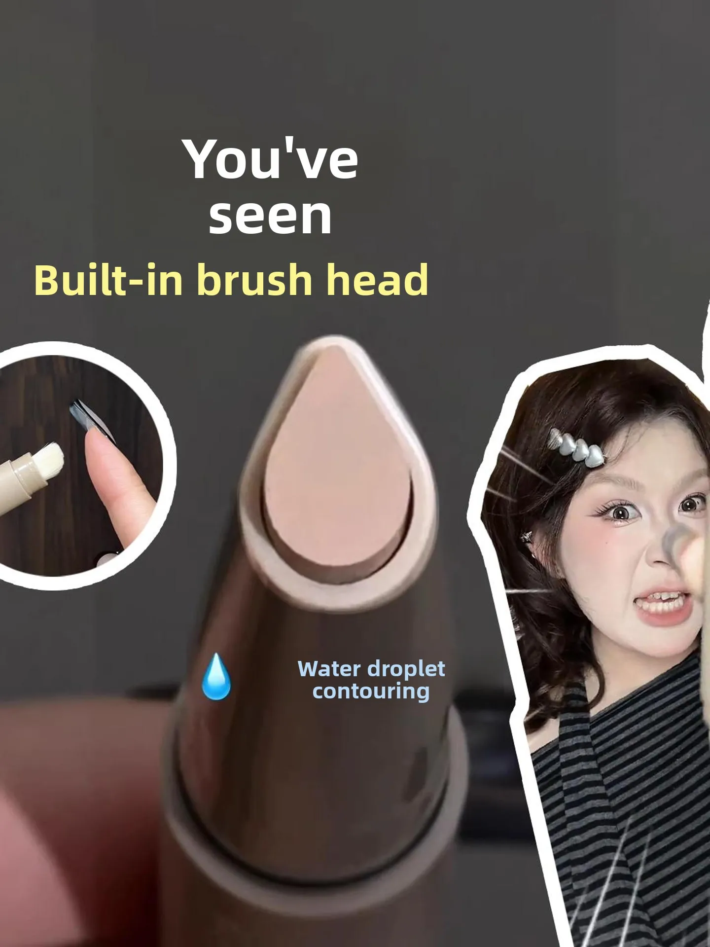 

Двусторонняя кисть-спрей для выравнивания тона кожи, контуринга и создания теней на лице, 3D-инструмент для макияжа