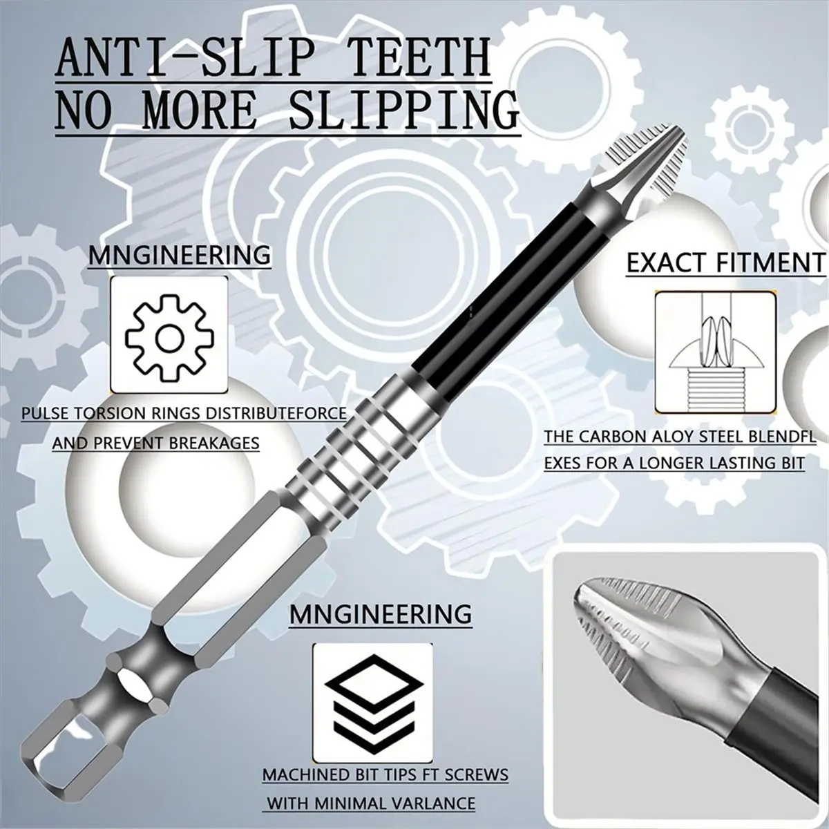 Budget-Friendly-Magnetic Screwdriver Drill Bit Set, Anti-Slip Magnetic Electric Screwdriver Set (6PCSx2)