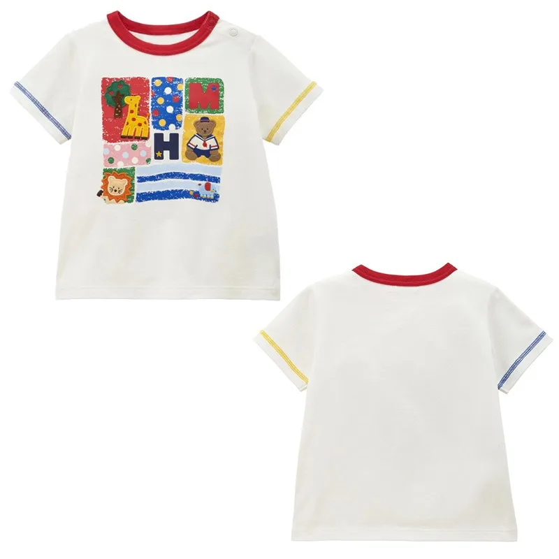 

Summer Boys Short Sleeve T-shirts Cartoon Bear T-shirt Cute Baby Tees Graphic Tops Tee Roupa Infantil Kids Clothes Bebe Top