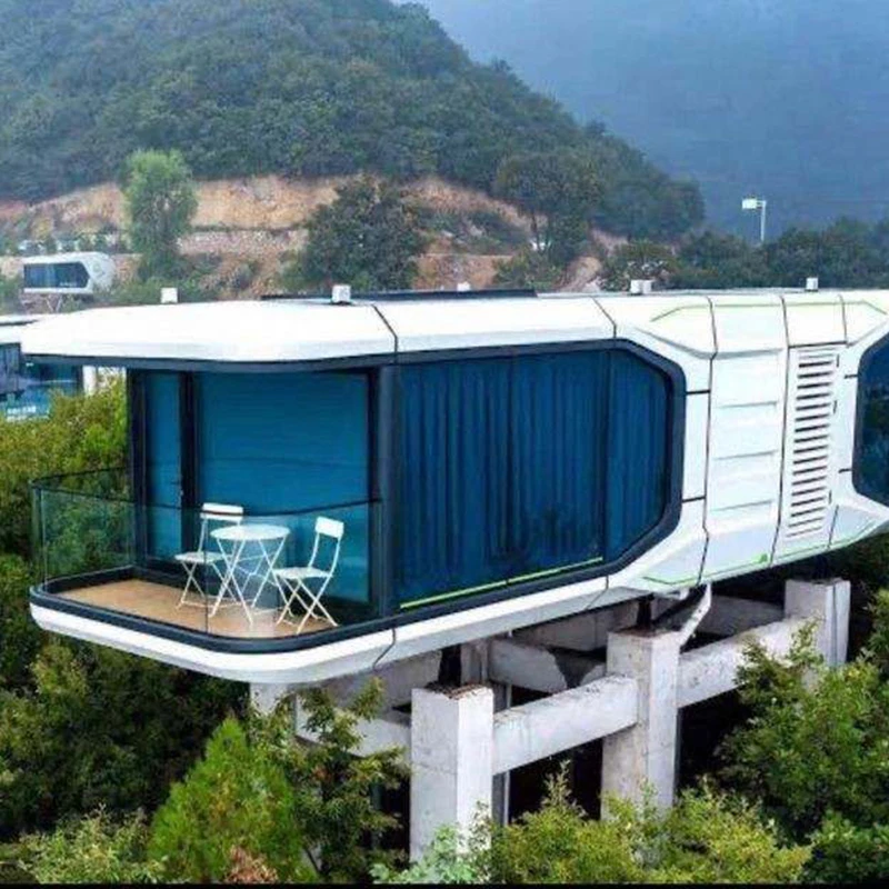 prefabricated portable mobile capsule  cabin luxury modern steel structure