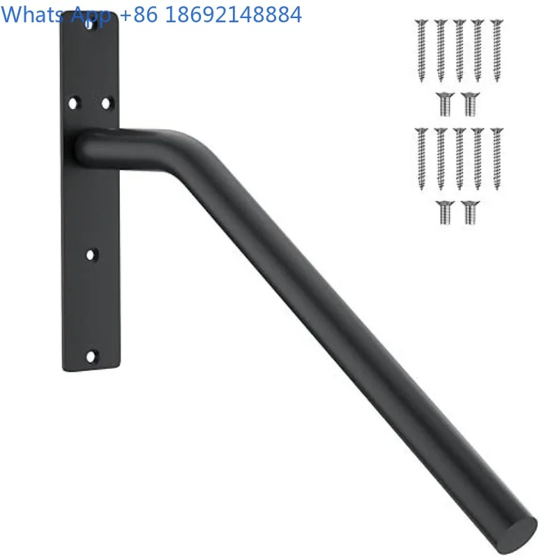 Wall-Mounted Handrail for Exterior, Oil-Finished Black Safety Handrail for Steps, Iron Art Step Handrail