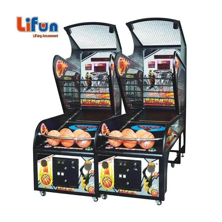 Indoor Coin Operated Street Basketball Shooting Arcade Game Machine Lifang LF-SP01 110V/220V 1 Year Warranty Luxurious Amusement