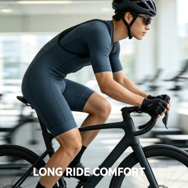 Cycling Gear Black - Gri-Mavi Bisiklet Şortu, Siyah File Sırt