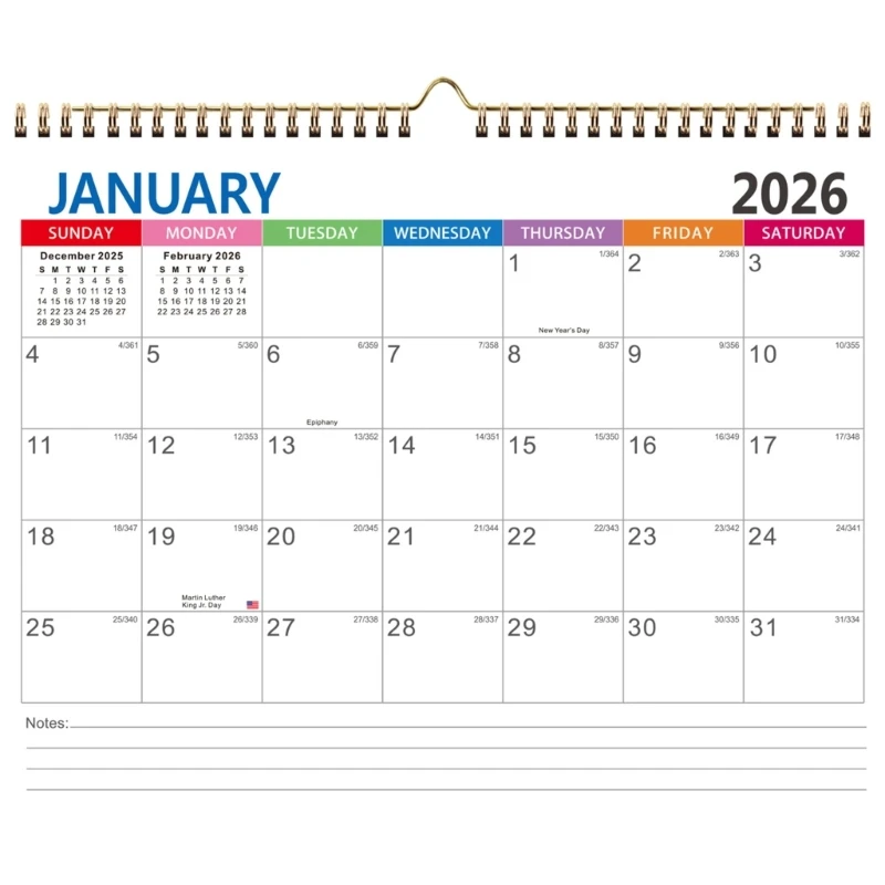 2026 Unique English Illustration Wall Calendar Premium Paper Design Wall Hanging Calendar Perfect For Office and Home