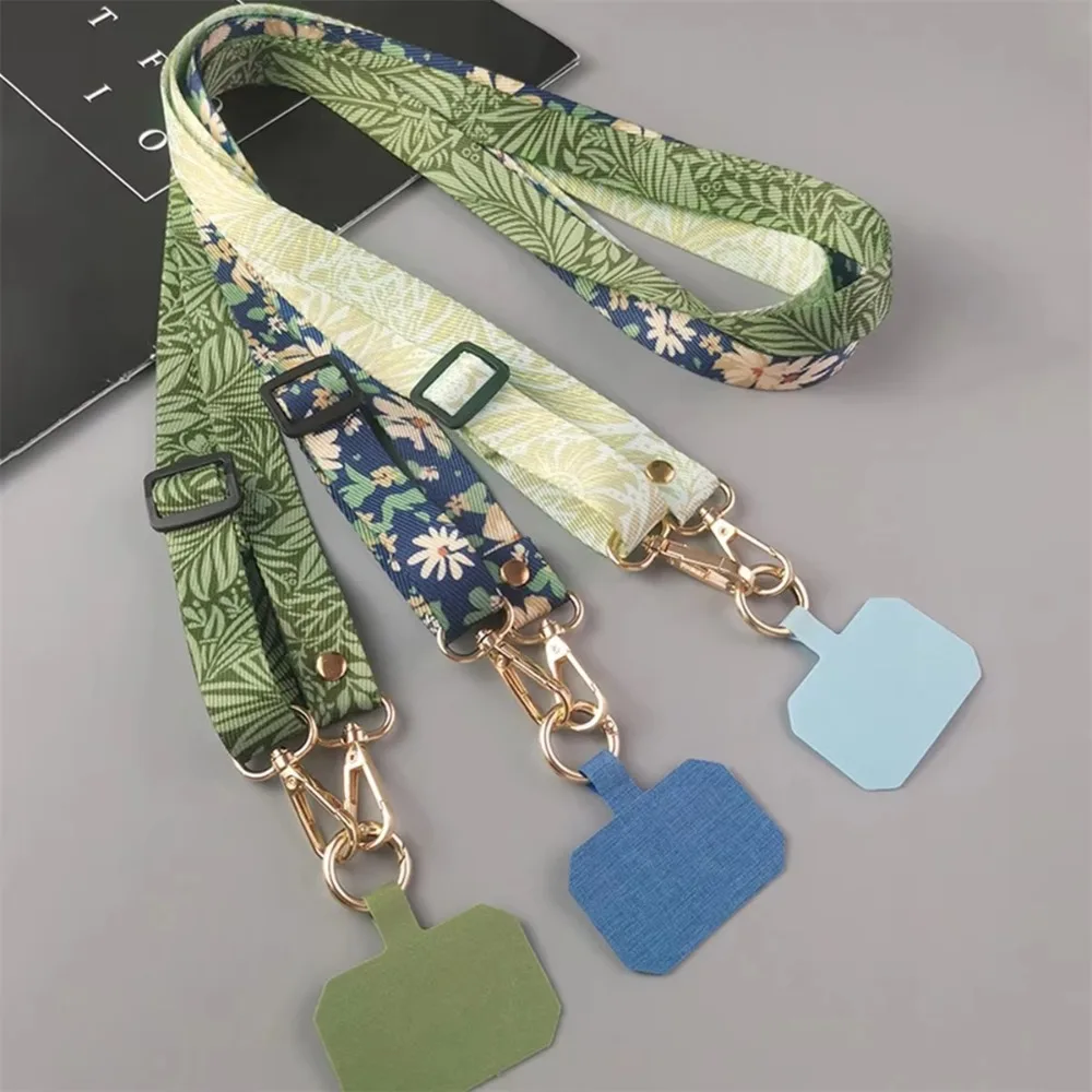 

Новый шейный шнур с зелеными листьями, ремешок для телефона, регулируемый подвесной ремешок с защитой от потери, подвесной шнур для телефона, ремешок для телефона