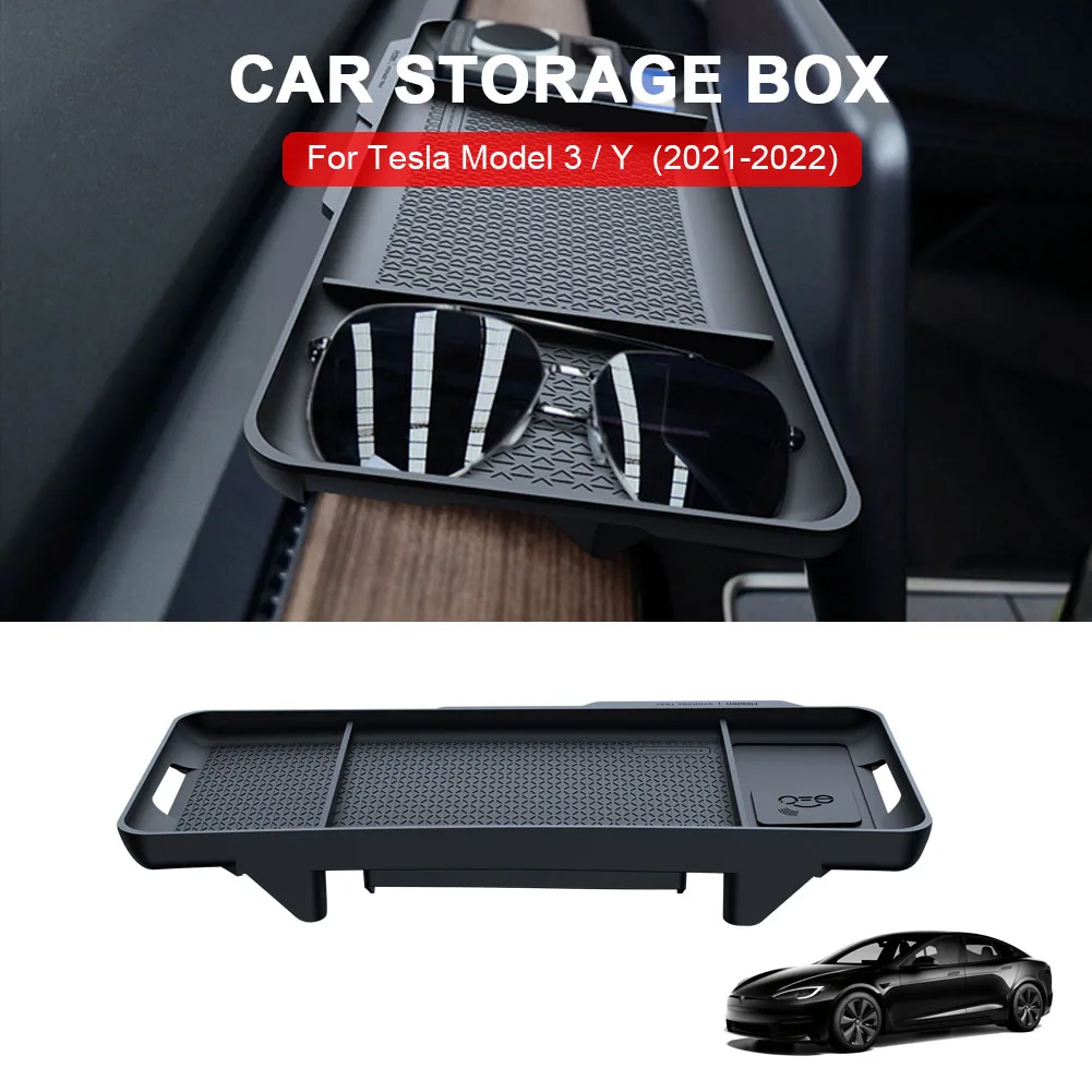 

Car Organizer For Tesla Model 3 Y Screen Rear Storage Box Invisible Organization Tray Tissue Box Car Accessories Interior