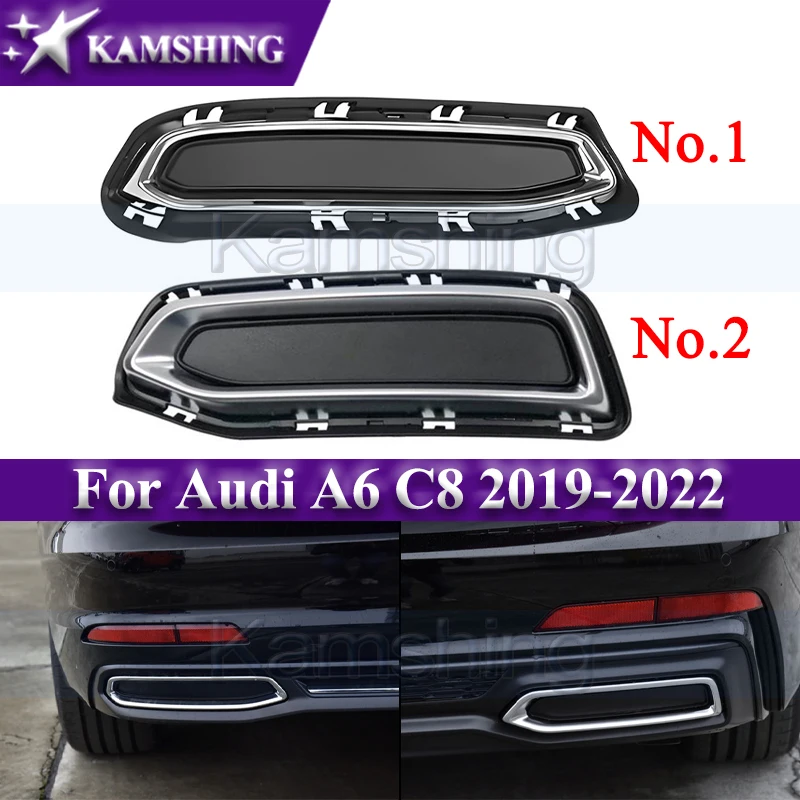

Kamshing Tail Throat Decorative Frame For Audi A6 C8 2019-2022 Rear Lip Tail Throat Trim Plate Exhaust Port Trim Cover