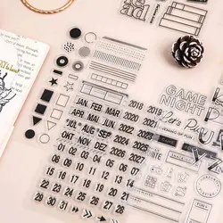 Vintage Scrapbooking Clear Stamps DIY Transparent Silicone Alphabet Agenda Stamp Junk Journal Diary Decoration Craft Supplies