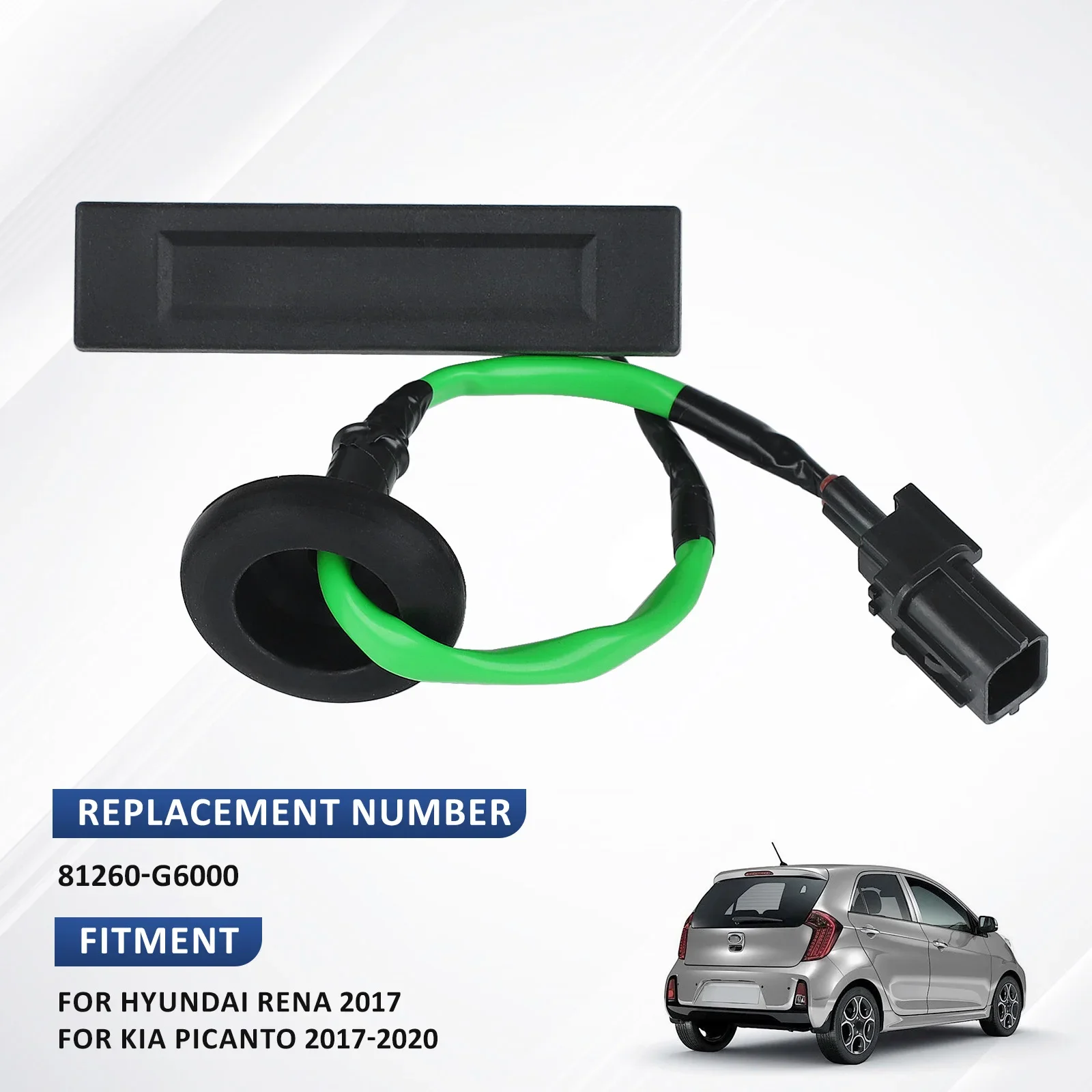 Manija del maletero trasero, botón de interruptor de liberación de escotilla OE 81260-G6000 81260-G6010 para Kia Morning Picanto Accent Verna 2017-2023