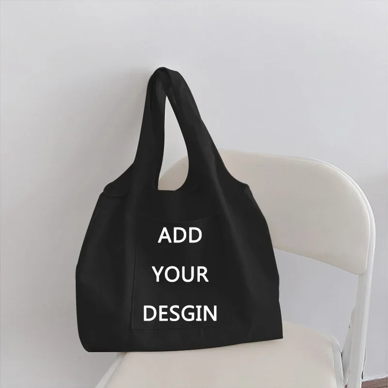 Personalization Custom Tote Bag with Logo Design White Shopping Bag Fashion Women Canvas Bags Shoulder Bags Designer Handbag