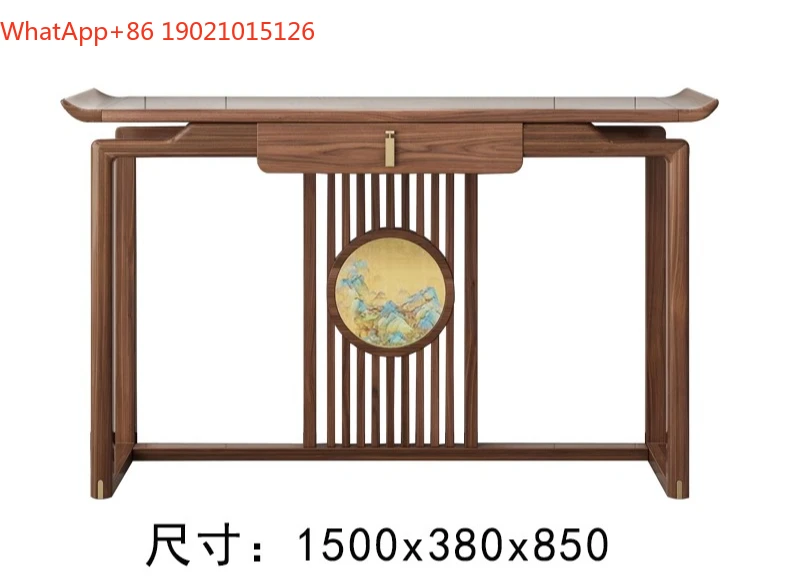 HJ new Chinese-style strip case, living room entrance door table against the wall, ultra-narrow solid wood entrance cabinet