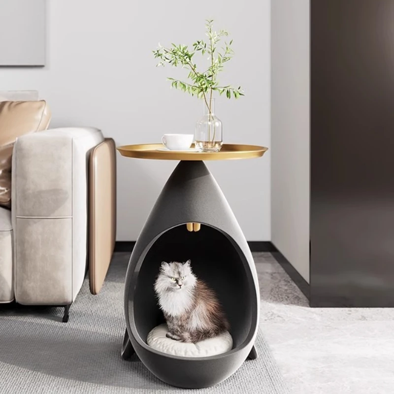 

Журнальные столики в скандинавском стиле для хранения в гостиной, круглый стол, диван, боковой многофункциональный кошачий домик, современная мебель для украшения дома