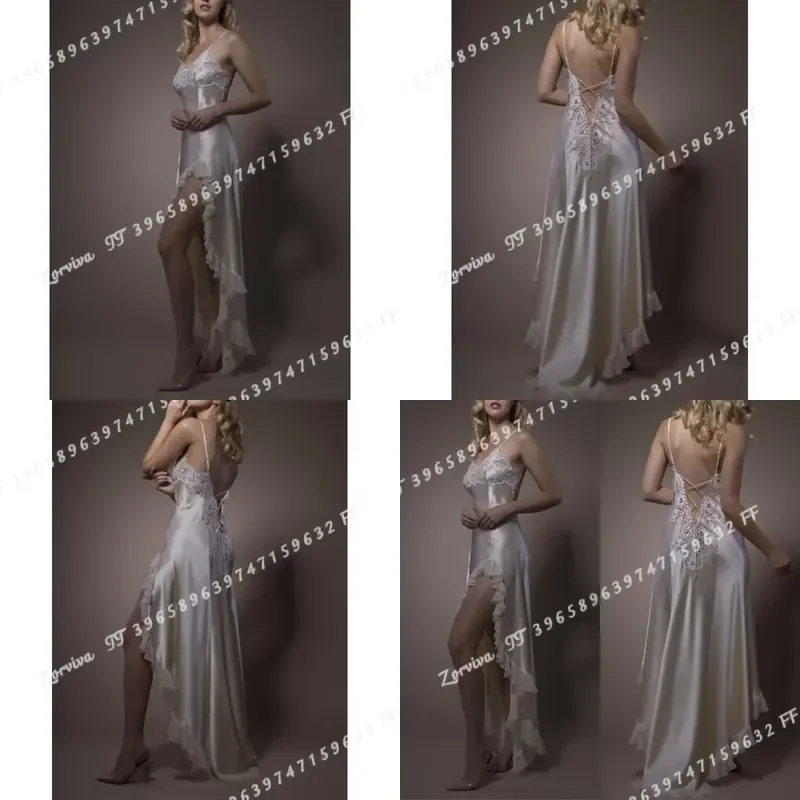 Elegant Sleeveless Bride Robe Nightgown with Appliques Custom Made Sleepwear Bathrobe for Photo Shoot Prom Bridesmaid Pajamas