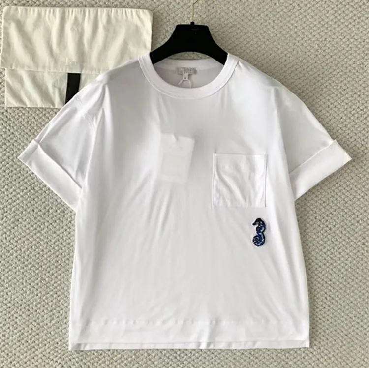 Customization New summer 2026 styles for European and American ladies' clothing Short-sleeved white cotton T-shirt