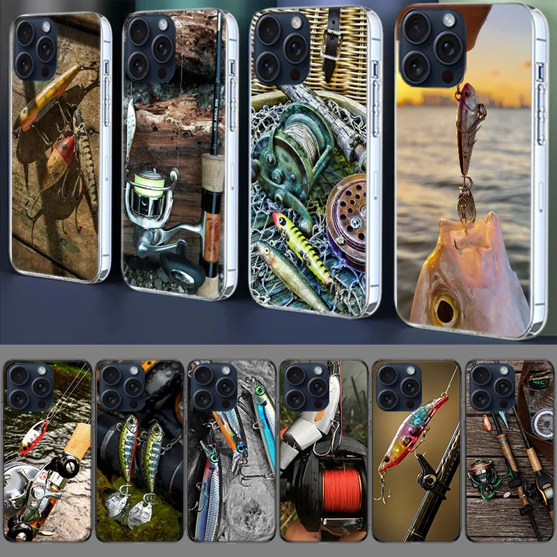 Fishing Professional Bait Joint bait Clear Case For Apple iPhone 12 13 Mini TPU 11 14+ 15 16 Pro Max Capa Plus XR X XS Max Phone