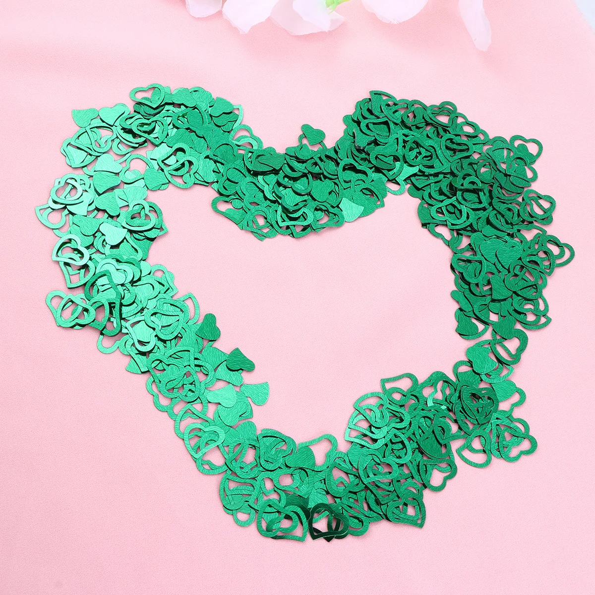 

3000pcs Heart Shape For Table Confetti Decor Wedding Table Decor Party Sprinkle Confetti Bulk Craft Supplies Green