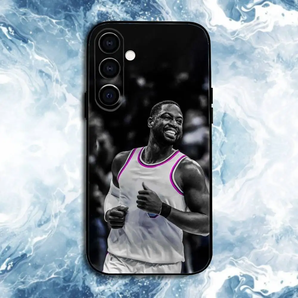 Capa de telefone basquete d-dwyane wade para samsung galaxy a73, a72, a71, a70, a53, a52, a51, outros escudo preto macio