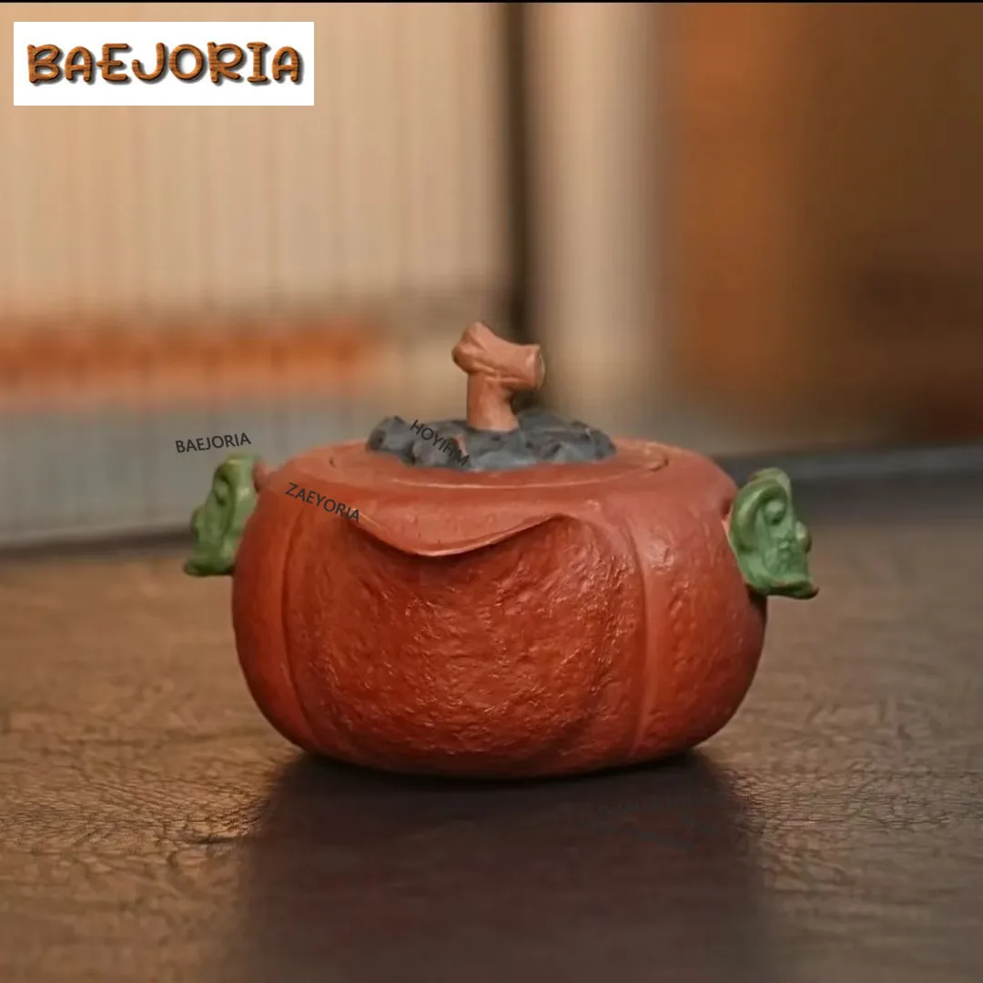 200ml High-end Yixing Purple Clay Teapots Handmade Persimmon Hand Grab Pot Raw Ore Powder Slurry Mud Kettle Zisha Tea Set