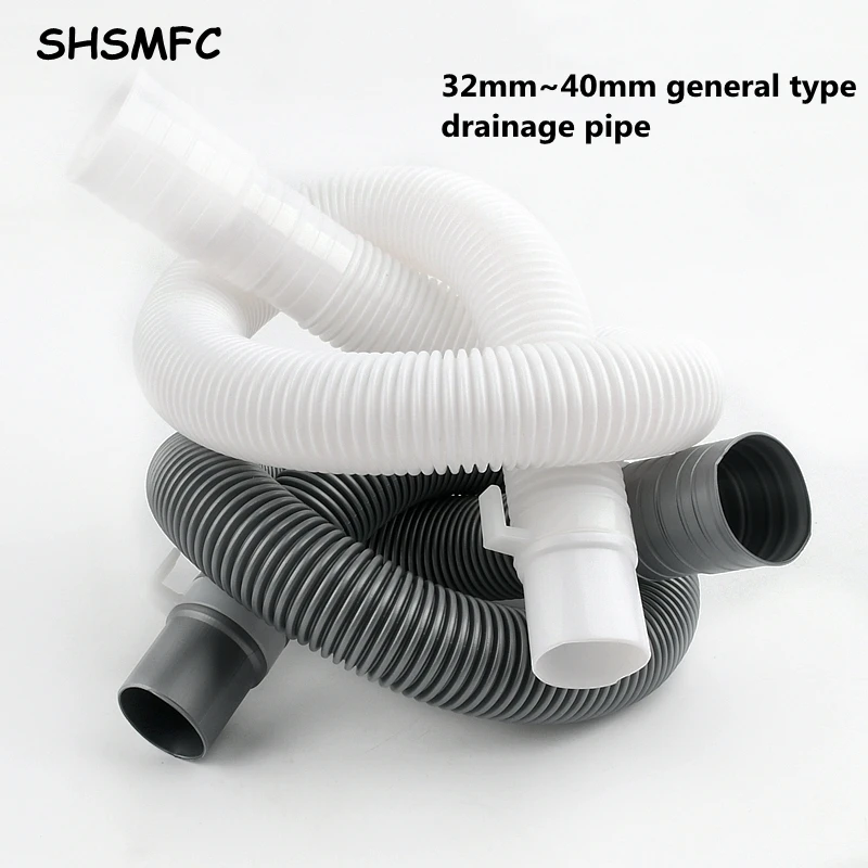 1PCS Length 0.8/1/1.2/1.5/3/4/5M Flexible Wash Machine Dishwasher Drain Hose Outlet Water Pipe Extension Plastic