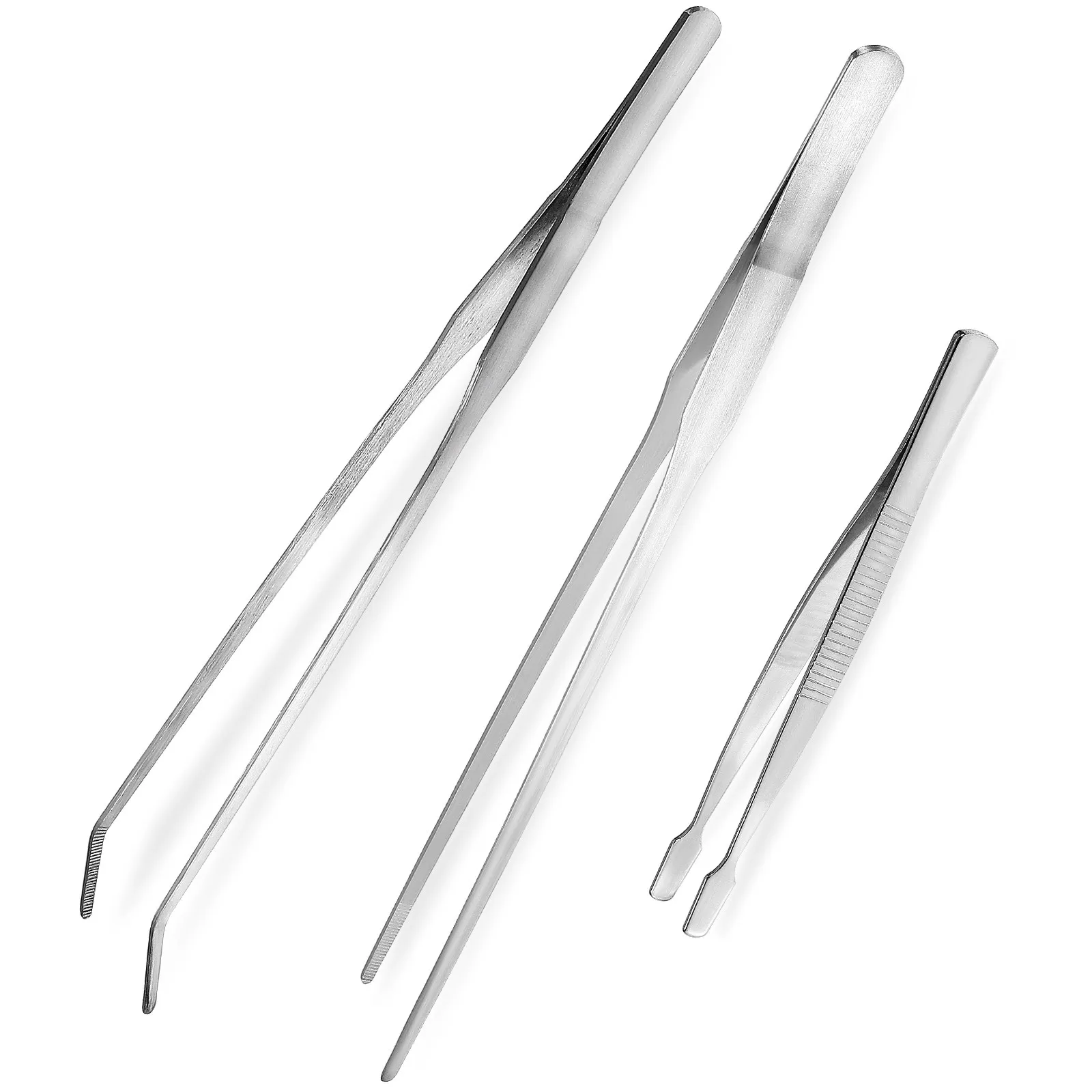 3Pcs Stainless Steel Precision Tweezers Set Bonsai Gardening Moss Picking Soil Loosening Durable Rust Resistant