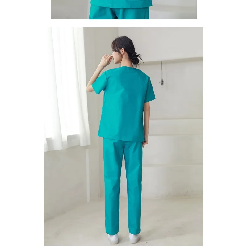 Handwaskleding Dames Katoen Operatiekamer Korte mouw Borstel Handen Orale tandheelkundige chirurgoverall