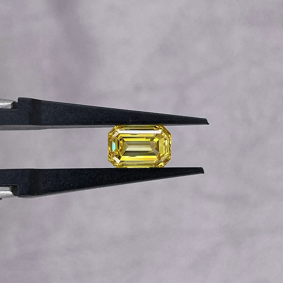Emerald Cut Lab Grown Diamond Yellow Color HPHT Diamonds Diamantes De Laboratorio Diamantes VS Edelstenen Jewelry Making Gems view 2