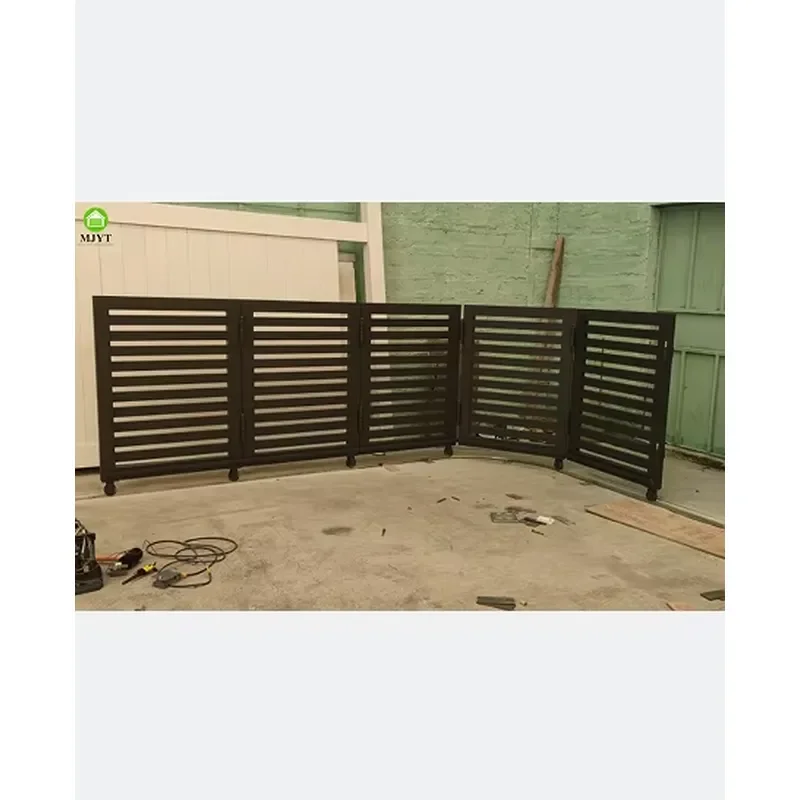 90 Degree Angle Gate - Black Grey Rotating Track Automatic Gate Corner Rotation Sliding Gate Garden Driveway Gates