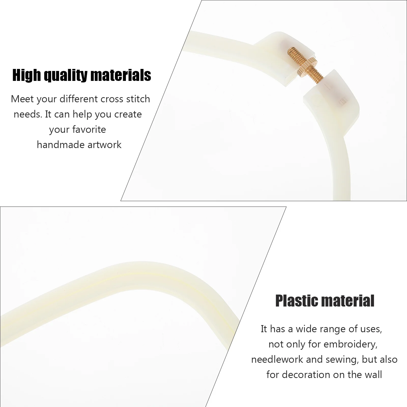 2 قطعة الأطواق التطريز البلاستيكية DIY بها بنفسك عبر الابره خواتم آمنة دائم سهلة ضبط اليدوية الفنية هدية الحرفية الملحقات