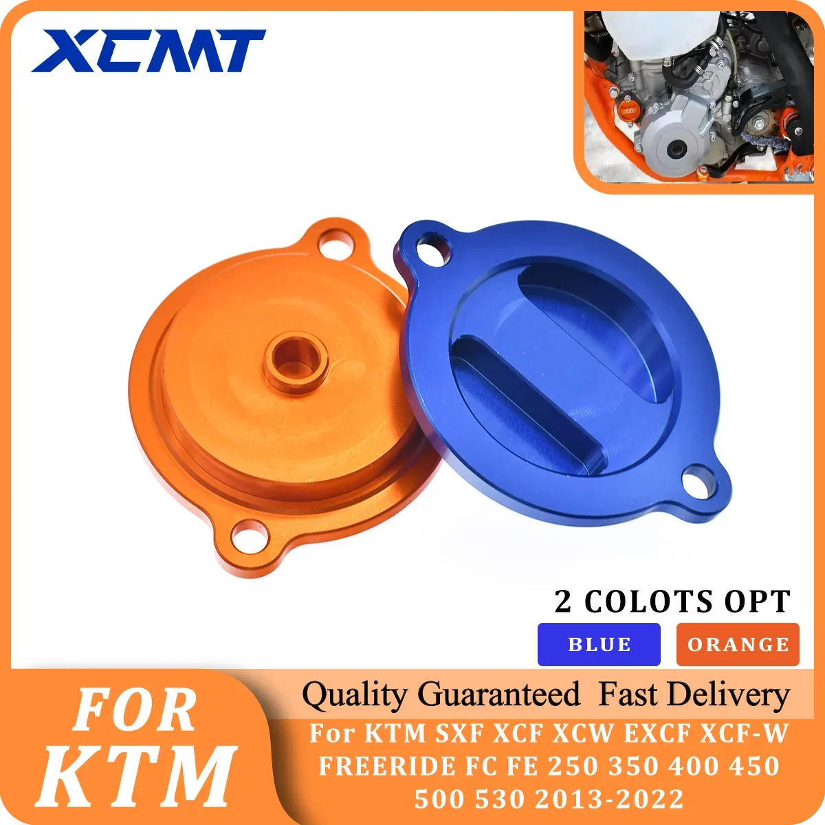 

For KTM SXF XCF XCW EXCF XCF-W FREERIDE FC FE 250 350 400 450 500 530 2013-2022 Motocross CNC Engine Oil Filter Cap Cover Plug