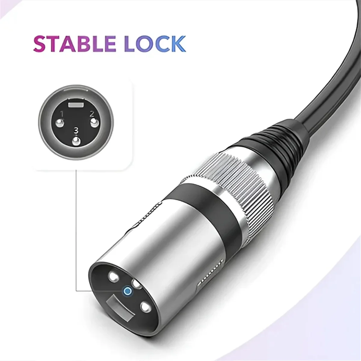 

ABJU 6.35mm Male to XLR Male Microphone Audio Cable for Speaker, Guitar, Amplifier High Quality Sound Transmission 16.4ft