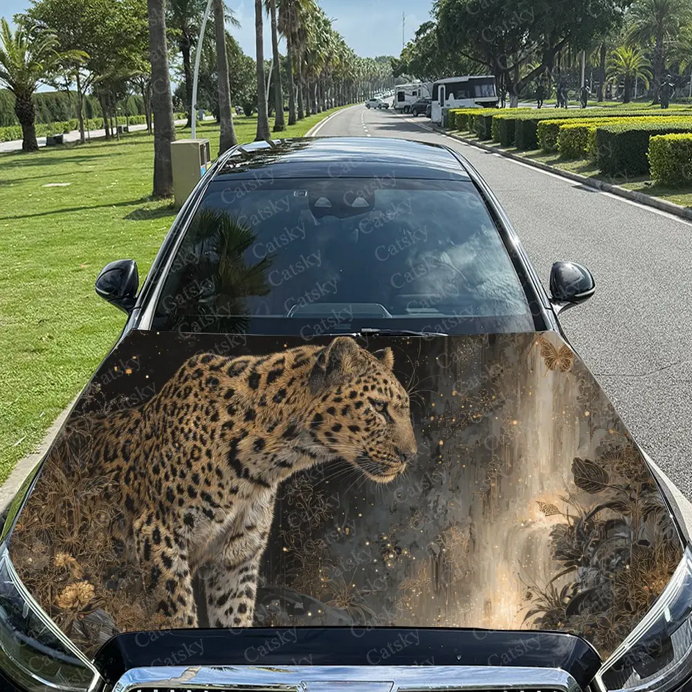 

Наклейки на капот автомобиля Lively Leopard — самоклеящаяся, водонепроницаемая и прочная виниловая пленка, украшение и защита вашего автомобиля — подарок Fo