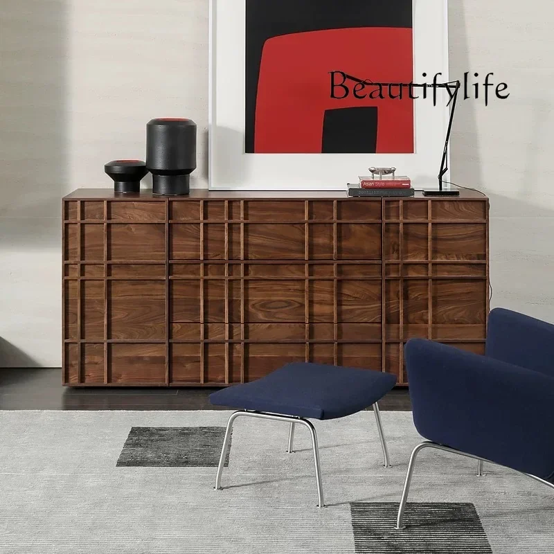 

qU North American black walnut color dining side cabinet simple storage porch cabinet household storage stand cabinet