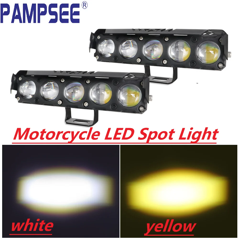 

LED Car light Spotlight Dual Color Fog Lamps for Car Trucks SUV Lens Headlight Driving Light Motorcycle accessories Yellow white