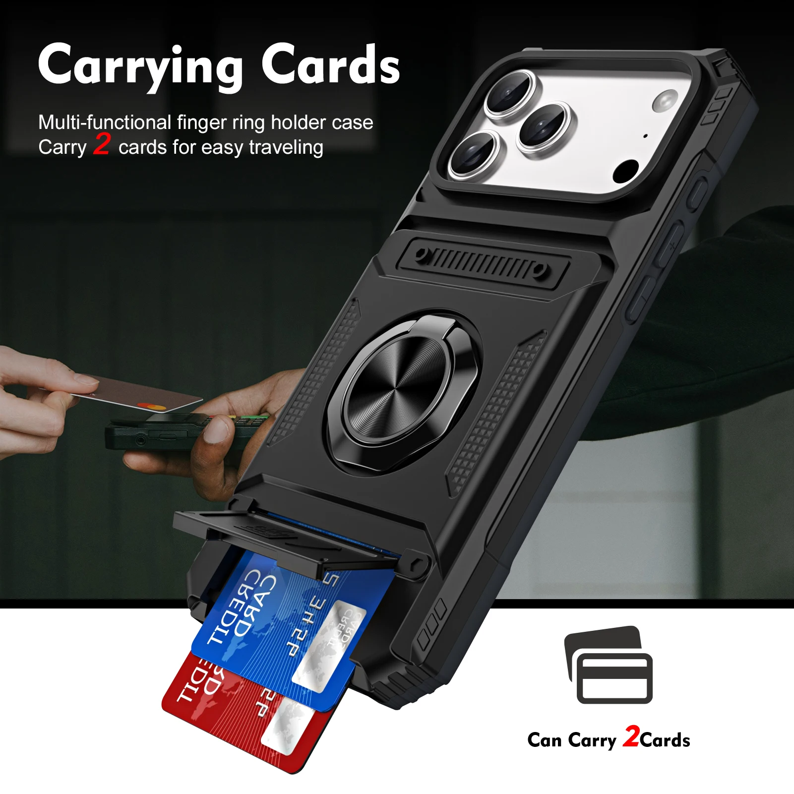 

Camera Lens Protect Shockproof Case For iPhone 17 Pro Max 16 15 14 13 12 11 Luxury Kickstand PC+TPU Hard Back Cover Skins Shell