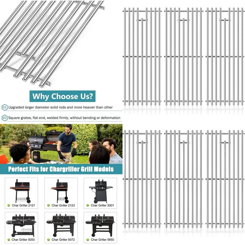 

Сменные решетки для угольных грилей, 19 3/4 дюйма, из нержавеющей стали