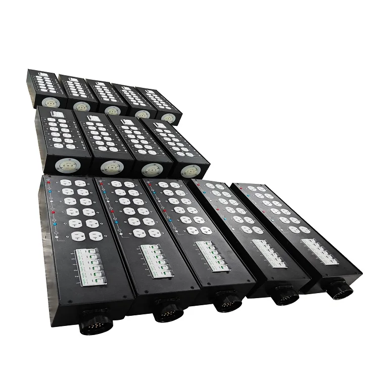 30Amp Twistlock 3 Phase 220V Metal Panel Rack Distribution Portable Power Box LED Single