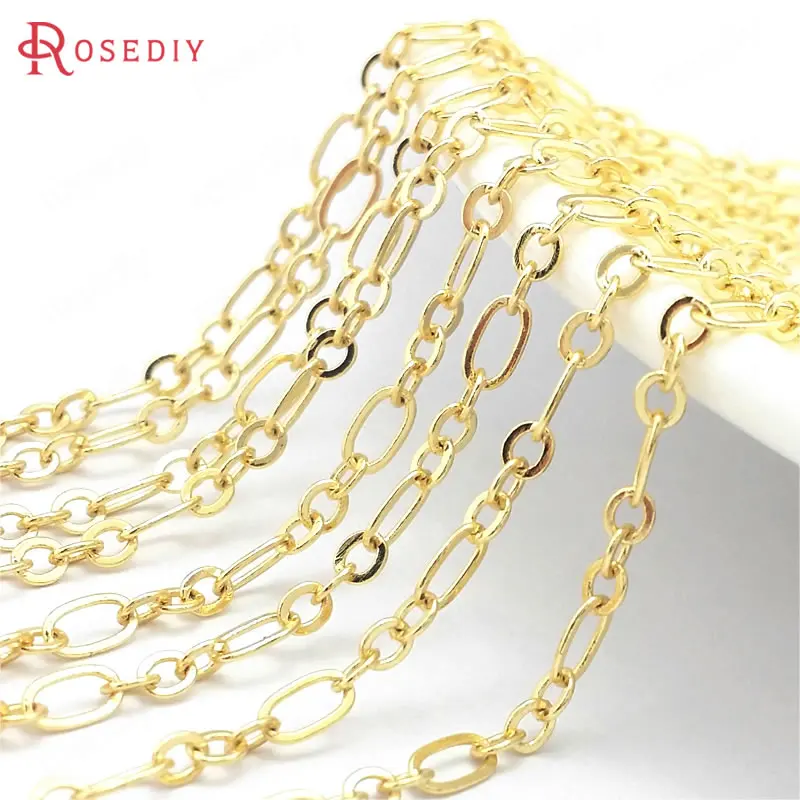 

2MM 4MM Bronze Copper 1+1 Figaro Chains Flat Long Oval Shape Link Chains Necklace Chains Jewelry Diy Accessories