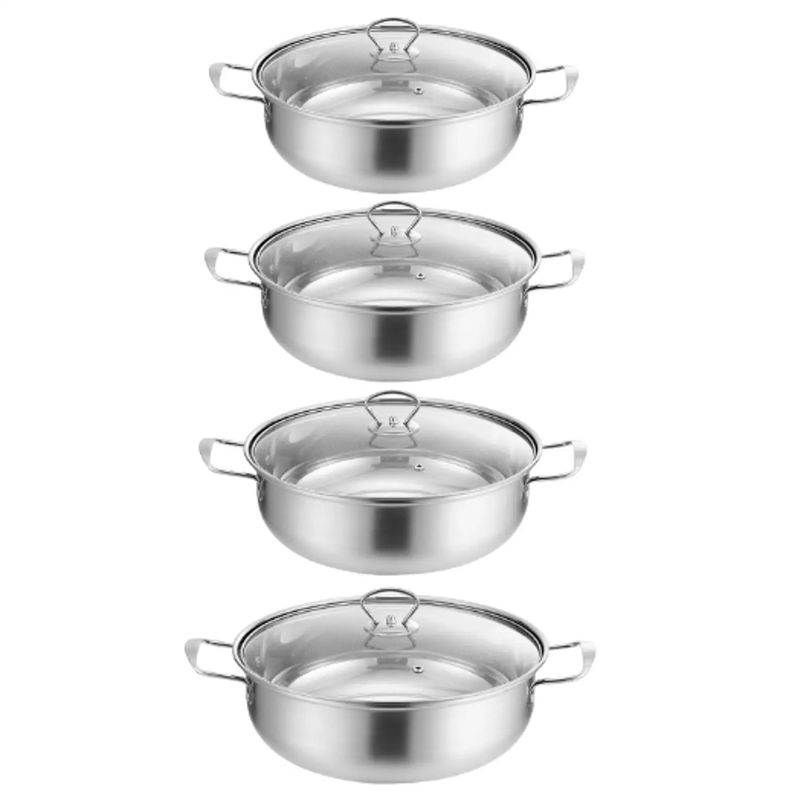 

Stainless Steel Hot Pot Multipurpose Thicken Cookware with Lid Soup Wok for Home Restaurant Household Camping Family Gathering