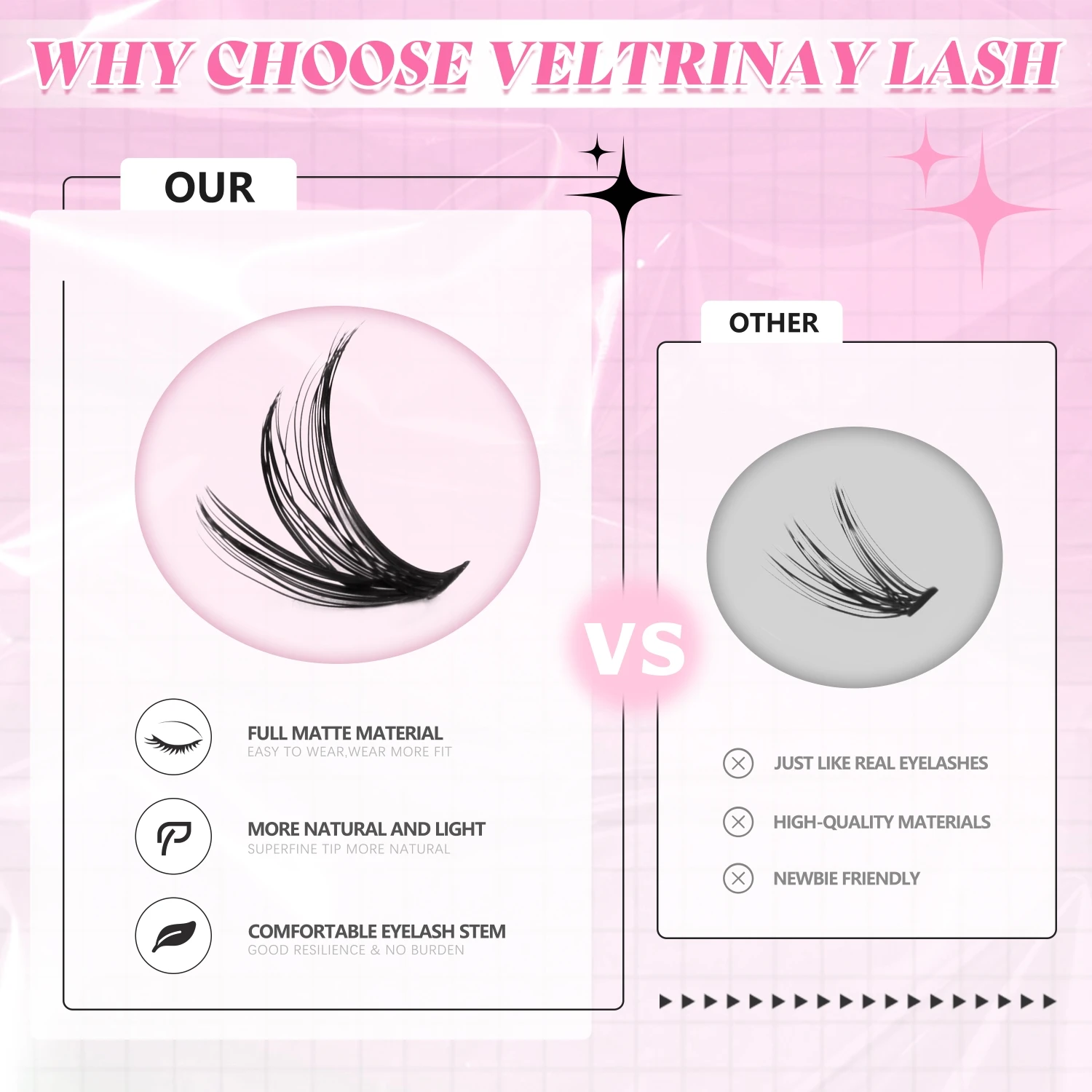 مجموعة أدوات رموش Veltrinay مجموعة رموش ذاتية الصنع ملحقات رموش طبيعية وغير جهد للمبتدئين سهلة الاستخدام للمكياج