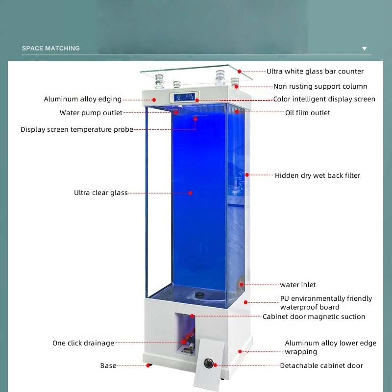 

Аквариум для гостиной, бытовой ультра-белый стеклянный аквариум от пола до потолка, экологический автоматический аквариум для золотых рыбок